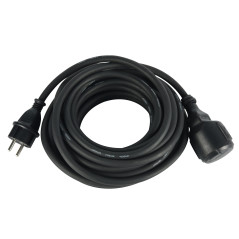 Electraline 01659 Rallonge IP44 (câble de 5 m, H07RN-F 3G1.5, pour l'extérieur et l'utilisation sur Les Chantiers) Noir