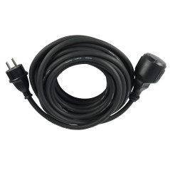 Electraline 01659 Rallonge IP44 (câble de 5 m, H07RN-F 3G1.5, pour l'extérieur et l'utilisation sur Les Chantiers) Noir