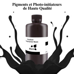 ELEGOO Résine Standard pour Imprimante 3D LCD UV 405nm Résine Photopolymère Rapide, Noir 1000G