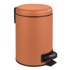 WENKO Poubelle à pédale Leman, Petite Poubelle Salle de Bain idéale pour les WC, le bureau, petite poubelle design d'une capacit