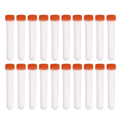 HUAZIZ 20 pcs Tubes à Essai Gradués 10ml, Cryotubes En Plastique Tubes, Tube de Fiole Congelé en Plastique avec Bouchon à Vis, F
