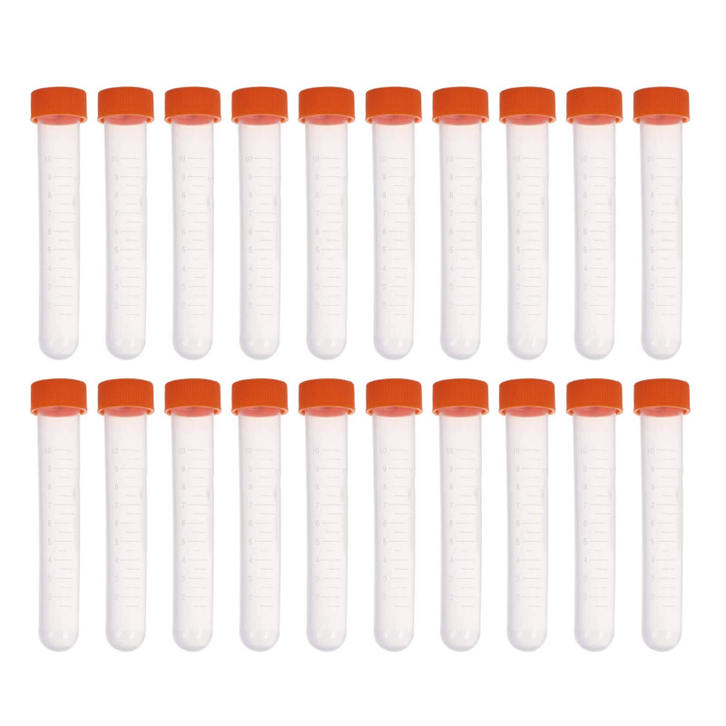 HUAZIZ 20 pcs Tubes à Essai Gradués 10ml, Cryotubes En Plastique Tubes, Tube de Fiole Congelé en Plastique avec Bouchon à Vis, F HUAZIZ 20 pcs Tubes à Essai Gradués 10ml, Cryotubes En Plastique Tubes, Tube de Fiole Congelé en Plastique avec Bouchon à Vis, F