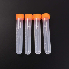 HUAZIZ 20 pcs Tubes à Essai Gradués 10ml, Cryotubes En Plastique Tubes, Tube de Fiole Congelé en Plastique avec Bouchon à Vis, F