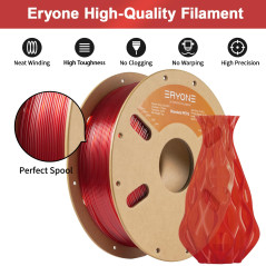 ERYONE PETG Filament 1.75mm, Filament PETG for 3D Printer 1KG, +/-0.03mm, Rouge transparent