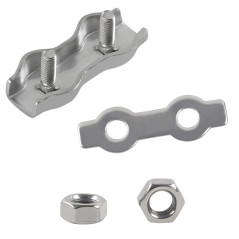 M5 Duplex Clips Serre-câbles en Acier Inoxydable 304 Pinces Duplex pour Filin pour Cordes à Linge en Câble Métallique Voiles de 