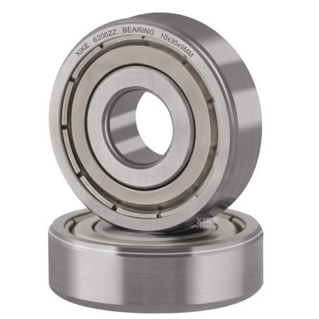 XiKe 2x Roulements à billes 6200ZZ 10x30x9mm - Prélubrifié et Acier 100Cr6, Double joint métallique, 6200-2Z Roulements à billes