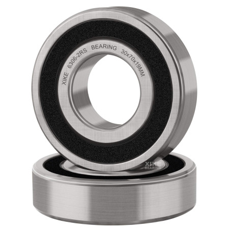 XiKe 6306-2RS Roulements à billes 30x72x19mm, Acier 100Cr6 et Double Joint en Caoutchouc, 6306RS Roulements à billes à gorge pro