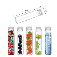Rifrpha 12 PCS Tube à Essai en Plastique Transparent 110ML Bouteille Sensorielle Bébé Vide avec Bouchon de Laboratoire pour Bonb