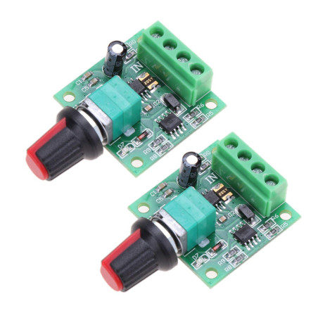 ARCELI 2Pcs 1.8v 3v 5v 6v 7.2v 12v 2A 30W Contrôleur de Vitesse de Moteur à Courant continu Basse Tension PWM 1803BK 1803B Commu