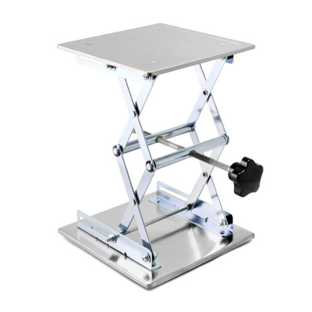 QWORK® Table Élévatrice de Laboratoire, 200 x 200mm Plateforme Elevatrice a Ciseaux en Acier Inoxydable pour Expériences de Labo