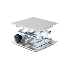 QWORK® Table Élévatrice de Laboratoire, 200 x 200mm Plateforme Elevatrice a Ciseaux en Acier Inoxydable pour Expériences de Labo