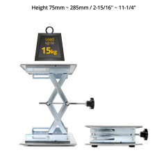 QWORK® Table Élévatrice de Laboratoire, 200 x 200mm Plateforme Elevatrice a Ciseaux en Acier Inoxydable pour Expériences de Labo