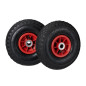 Relaxdays Diable Set de 2 brouette, Roue de Rechange axe,3.00-4, Caoutchouc 260x85 mm 80 kg, Noir-Rouge Relaxdays Diable Set de 2 brouette, Roue de Rechange axe,3.00-4, Caoutchouc 260x85 mm 80 kg, Noir-Rouge