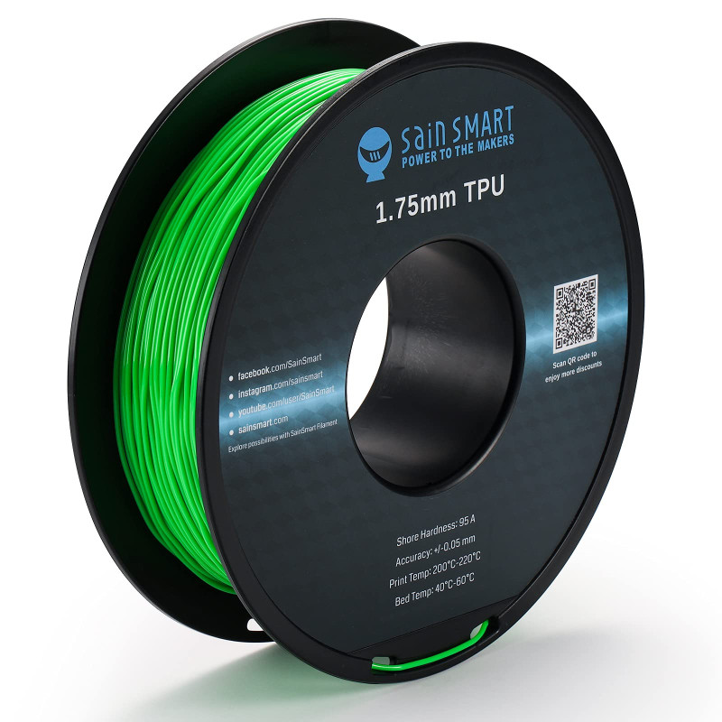 SainSmart Neon Color TPU Filament souple pour imprimante 3D 1,75 mm 800 g Précision dimensionnelle +/- 0,05 mm Vert fluo SainSmart Neon Color TPU Filament souple pour imprimante 3D 1,75 mm 800 g Précision dimensionnelle +/- 0,05 mm Vert fluo