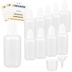 Hinrichs 10 Flacon Compte Goutte - 10 étiquettes - Dosage et Conservation de Liquides - Sécurité Enfant - Plastique qualité LDPE