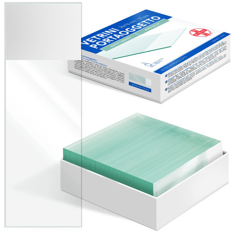 AIESI® Lames de Microscope avec Bords rectifiés et Bande sablée des Deux côtés Dimensions 26x76 mm (Paquet de 72 pièces)