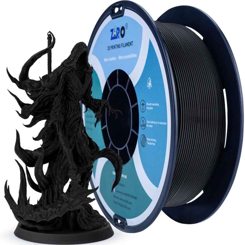 ZIRO Filament PLA Mat 1.75mm, Filament pour Imprimante 3D 1kg, PLA Haute Ténacité, Précision Dimensionnelle +/- 0.03mm, Noir ZIRO Filament PLA Mat 1.75mm, Filament pour Imprimante 3D 1kg, PLA Haute Ténacité, Précision Dimensionnelle +/- 0.03mm, Noir