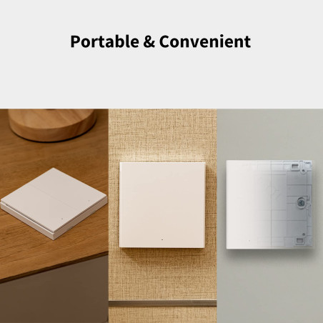 Aqara Interrupteur sans Fil H1, Nécessite AQARA HUB, Zigbee 3.0, Télécommande Configurable à 7 Fonctions sans Installation pour