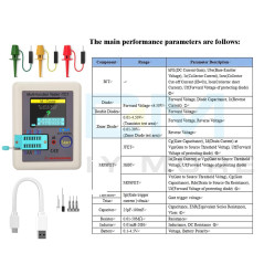 Diymore LCR TC1 ESR Testeur Transistor Inductance Capacitance Résistance ESR Mètre Multifonction Tester TFT LCR Testeur de Trans