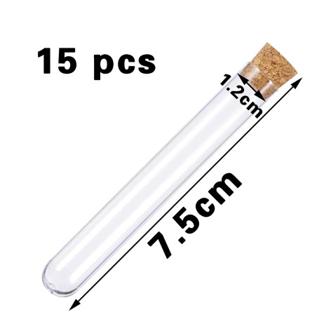 15 Pièces Tube a Essai Plastique,Tube Plastique Transparent,Eprouvette Plastique,Fiole Plastique,Tubes à Essais de Laboratoire,a