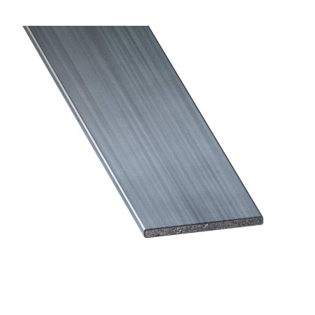CQFD Plat acier étiré, gris, 30mm x 2mm x 1m