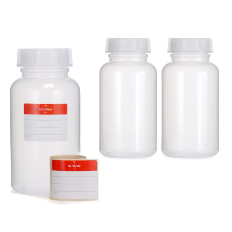 3 x bouteilles en basse densité à fermeture vissée Lo, flacon, laboratoire Chimie Kalien avec couvercle comme boîte de rangement