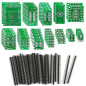 KeeYees 12 Types SMD à DIP Adaptateur PCB Proto Board Kit SOP8 SOP10 SOP14 SOP16 SOP20 SOP24 SOP28 0402/0603/0805 SMT SOT89/SOT2