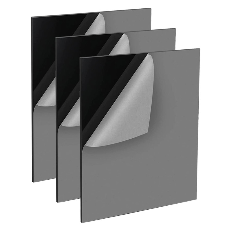 QEEYON Plaque Acrylique Noir 2mm, 3 Pcs Feuilles Acryliques 29,7 x 21cm, Feuilles en Acrylique avec Film Protecteur pour Cadre P QEEYON Plaque Acrylique Noir 2mm, 3 Pcs Feuilles Acryliques 29,7 x 21cm, Feuilles en Acrylique avec Film Protecteur pour Cadre P