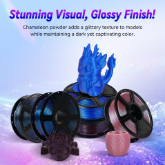 FLASHFORGE Filament pour Imprimante 3D PLA Caméléon Filament changeant de couleur 1.75mm, change de couleur avec la lumière et l