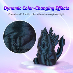 FLASHFORGE Filament pour Imprimante 3D PLA Caméléon Filament changeant de couleur 1.75mm, change de couleur avec la lumière et l