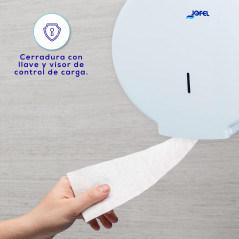 Jofel - Grand distributeur industriel de rouleaux de papier toilette, distributeur de rouleaux de papier jusqu'à 400m, diamètre
