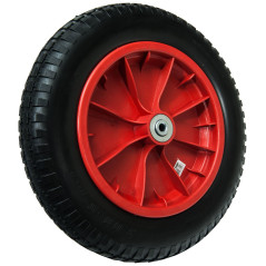 WERKA PRO Roue Increvable 13'' 330 x 85 mm - Alésage 10 mm - Jante Rouge - Roulements à Billes - Pour Diables, Chariots et Remor