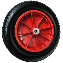 WERKA PRO Roue Increvable 13'' 330 x 85 mm - Alésage 10 mm - Jante Rouge - Roulements à Billes - Pour Diables, Chariots et Remor