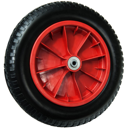 WERKA PRO Roue Increvable 13'' 330 x 85 mm - Alésage 10 mm - Jante Rouge - Roulements à Billes - Pour Diables, Chariots et Remor