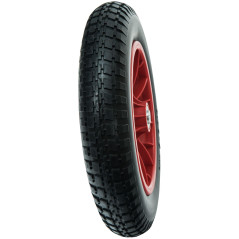 WERKA PRO Roue Increvable 13'' 330 x 85 mm - Alésage 10 mm - Jante Rouge - Roulements à Billes - Pour Diables, Chariots et Remor