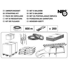NIPS 140803001 Pack de cerclage 600 m de bandes en polypropylène et 200 attaches en plastique