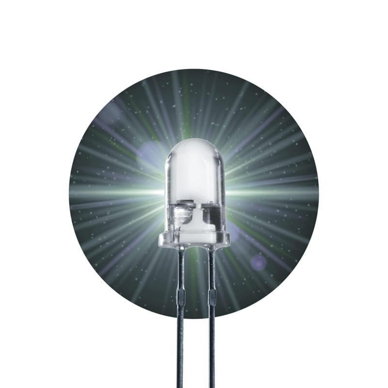 Lumetheus LED Diodes électroluminescentes 5mm couleur Blanc Ultra-lumineux 25.000 mcd 25 pièces 2-3V 2 Pin LEDs Ampoule Diode à Lumetheus LED Diodes électroluminescentes 5mm couleur Blanc Ultra-lumineux 25.000 mcd 25 pièces 2-3V 2 Pin LEDs Ampoule Diode à