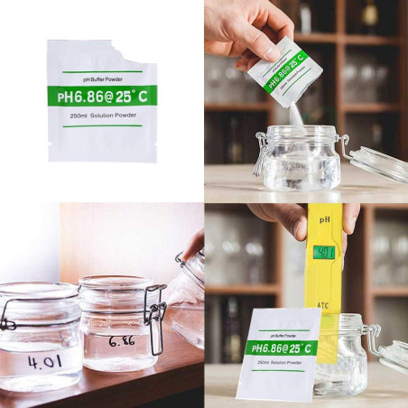 Nynel 20pcs PH Test Meter Mesure lot Solution tampon de mesure de la poudre tampon pH Point d'étalonnage Regard Pour pH Mètre Ét