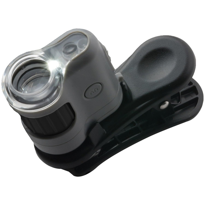 Carson MicroMini microscope de poche très puissant, grossissement 20x, avec fonction éclairage par LED/UV et lampe de poche ains Carson MicroMini microscope de poche très puissant, grossissement 20x, avec fonction éclairage par LED/UV et lampe de poche ains