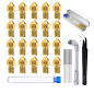 20PCS 0,4 mm 3D Imprimante Laiton Buse, Outil de Nettoyage Avec Buses, 1 Clé à Douille, 1 Pincette, Pour MK8 Extrudeuse Nozzle/C 20PCS 0,4 mm 3D Imprimante Laiton Buse, Outil de Nettoyage Avec Buses, 1 Clé à Douille, 1 Pincette, Pour MK8 Extrudeuse Nozzle/C