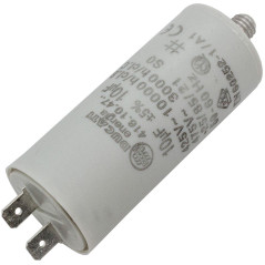 Lumonic Condensateur de démarrage 416.10.47 A [incl. fiche 6,3x0,8mm] | Condensateur moteur 10µF 425V 30x70mm I Condensateur dan