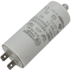 Lumonic Condensateur de démarrage 416.10.47 A [incl. fiche 6,3x0,8mm] | Condensateur moteur 10µF 425V 30x70mm I Condensateur dan