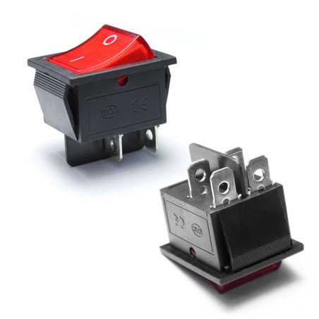 5Pcs Lumière On/Off DPST bateau Interrupteur à bascule 16A/250 V/20A 125 V AC 4 Broches Rouge