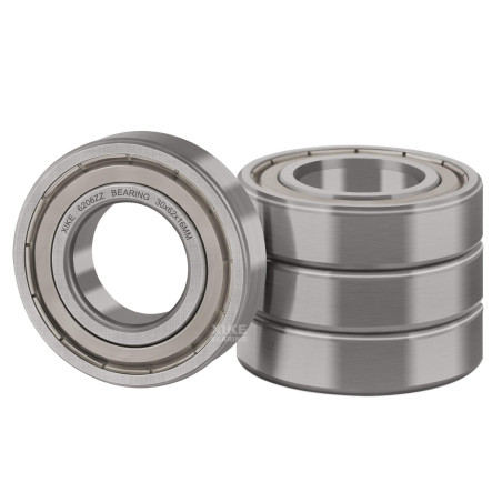 XiKe 6206ZZ Roulement à billes 30x62x16mm Acier 100Cr6 - Double joint métallique, Prélubrifié, 6206-2Z Roulements à billes à gor
