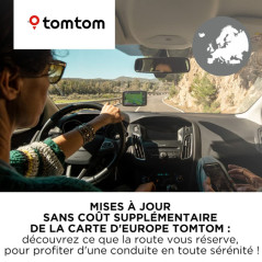 Tomtom GPS Voiture GO Essential, 6 Pouces, Info Trafic, Essai des Alertes de Zones de Danger, Cartes UE, Mise à Jour Via WiFi, A