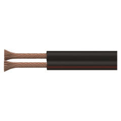 EMOS S8280 Câble en cuivre 2 x 1,0 mm² 100 m en cuivre pur pour basse tension Noir avec marquage polarité