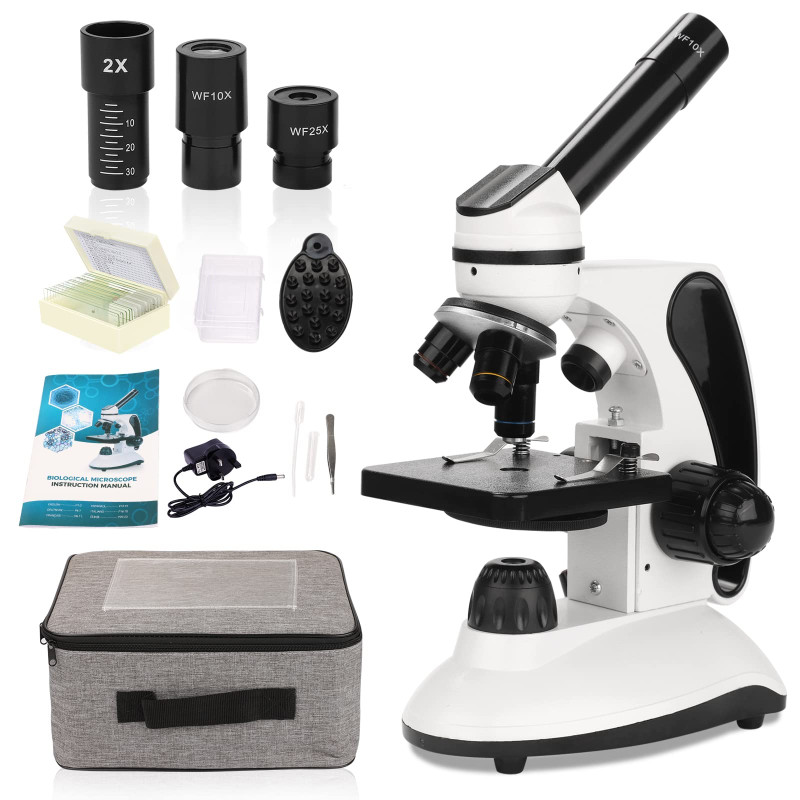40X-2000X Microscope pour Enfants Adultes, Microscope Professionnel étudiant à Double éclairage LED avec Kits scientifiques, pou 40X-2000X Microscope pour Enfants Adultes, Microscope Professionnel étudiant à Double éclairage LED avec Kits scientifiques, pou