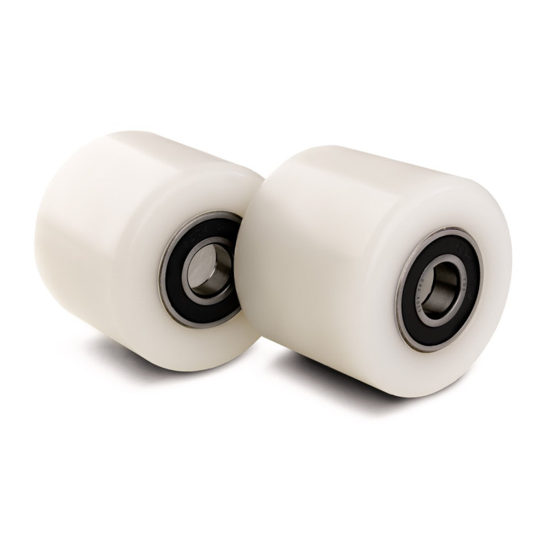Ensemble de 2 galets de transpalette (kit de 2, diamètre de 82mm, largeur de 70mm) galet de charge en nylon/roue avec roulements Ensemble de 2 galets de transpalette (kit de 2, diamètre de 82mm, largeur de 70mm) galet de charge en nylon/roue avec roulements