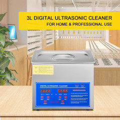 Chaneau Nettoyeur A Ultrasons 3L Pour Bijoux Appareil Nettoyage Ultrasons Professionnel Nettoyeur Digital Affichage Ultrasonique