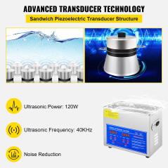 Chaneau Nettoyeur A Ultrasons 3L Pour Bijoux Appareil Nettoyage Ultrasons Professionnel Nettoyeur Digital Affichage Ultrasonique